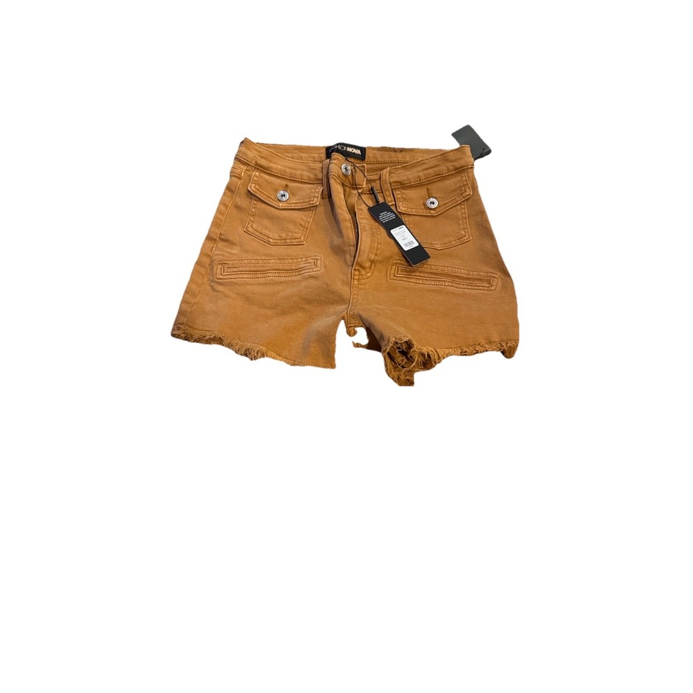 Fashion Nova High Waist Brown Denim Shorts Women's Size 7 NWT Y2K